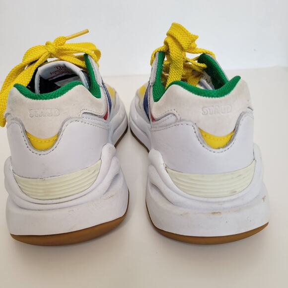 New Balance x Staud 51/40 Sneakers White Leather Colorblock Throwback Men 5.5 - Picture 5 of 11